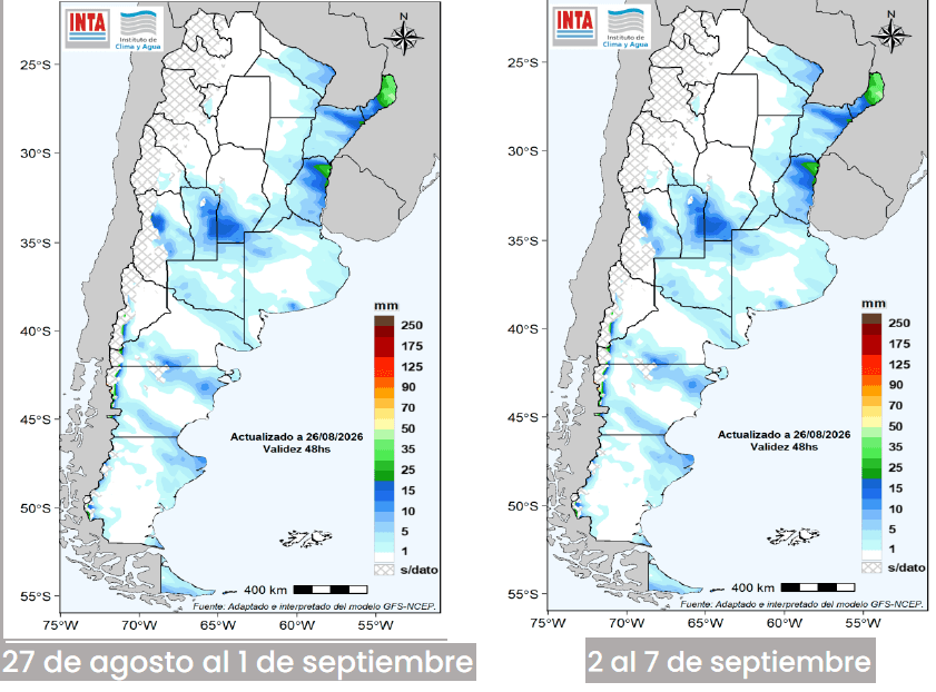 ¡Por fin! Se vienen dos semanas sin tormentas intensas para poder avanzar con las labores agrícolas