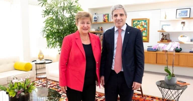 Luis Caputo se vio con la titular del Fondo Monetario en Davos