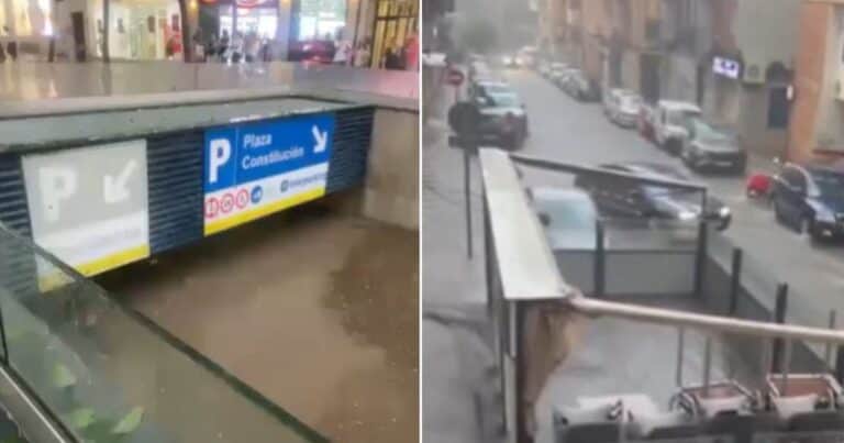 Fuertes tormentas y granizo inundaron calles al sur de España: los impactantes videos