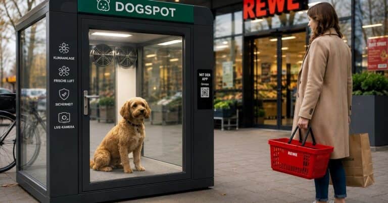 La idea que facilita las compras a quienes tienen perro: crean refugios inteligentes en la puerta de los supermercados
