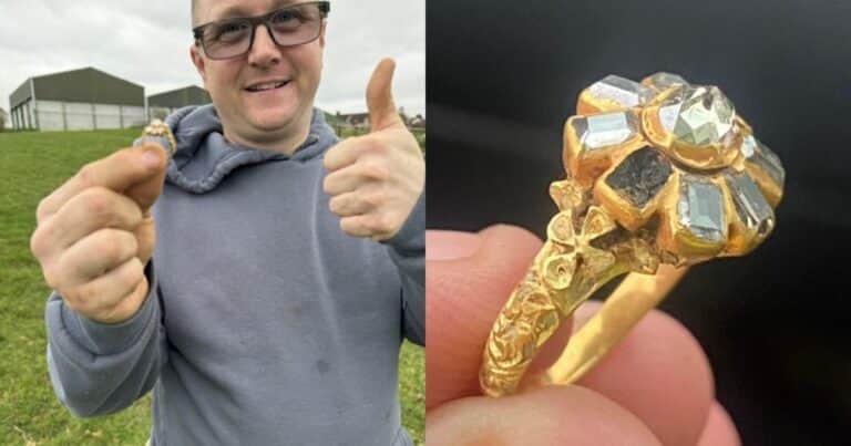 Un aficionado encontró un anillo de oro con diamantes del siglo XVI y lo va a subastar: «Un hallazgo único en la vida»