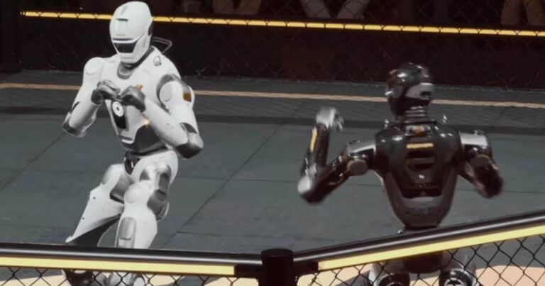 Organizaron en China un torneo de lucha entre robots humanoides