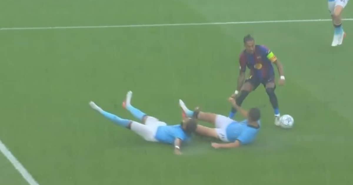 Hizo pasar de largo a dos: el golazo de Raphinha en Barcelona vs Feyenoord por la Champions League