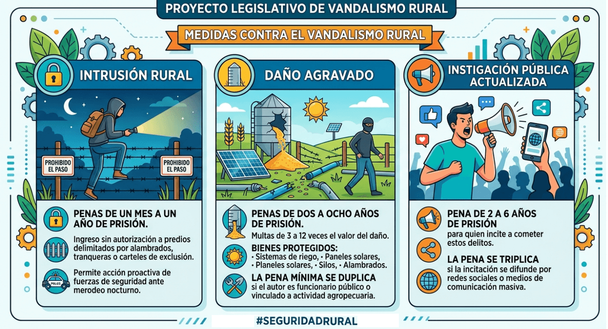 Media sanción para el proyecto de vandalismo rural: La lista completa de los diputados que votaron a favor y en contra