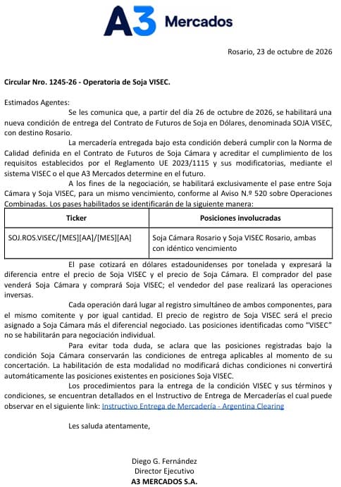 EUDR: La “soja Visec” llega al mercado argentino de futuros agrícolas (por el momento con un pase)