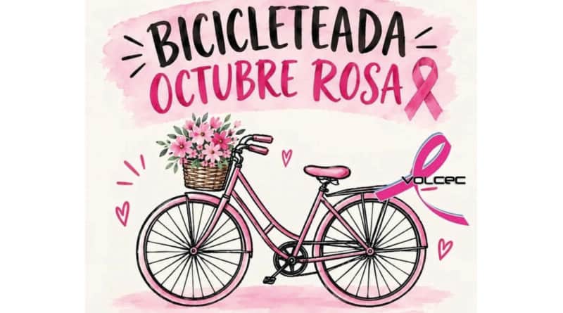 Volcec invitó este sábado 3 a su bicicleteada para sensibilizar sobre la prevención del cáncer de mama