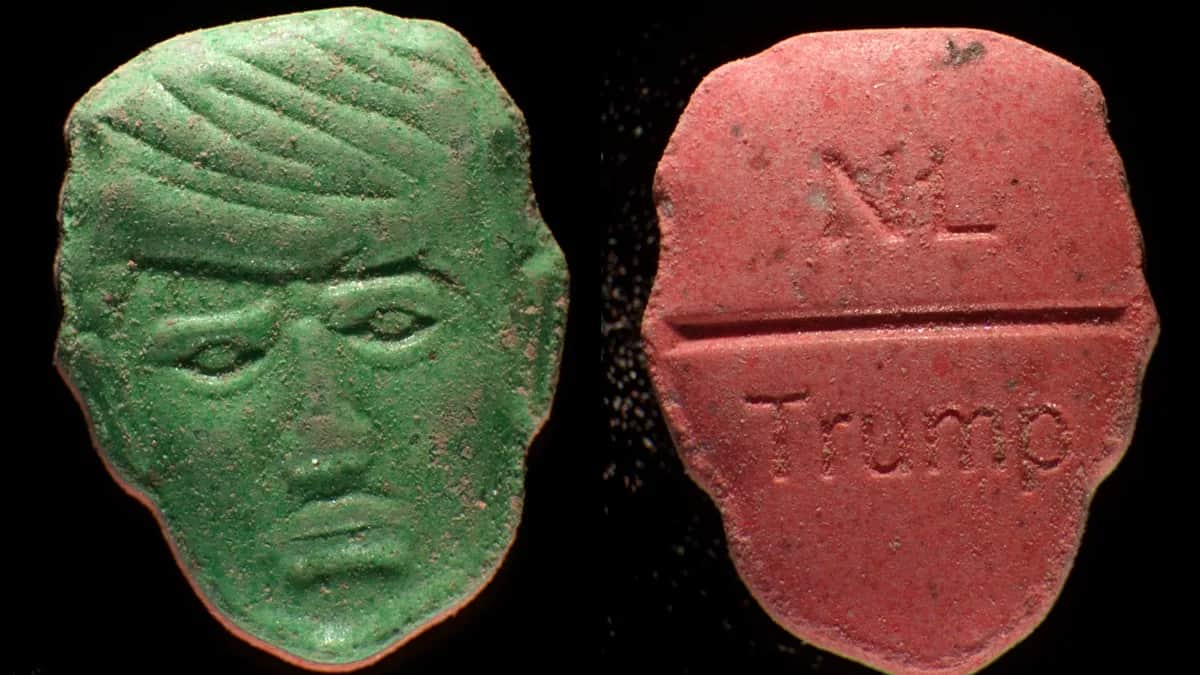 El instituto neerlandés activa la alerta roja por pastillas de éxtasis con la cara de Trump