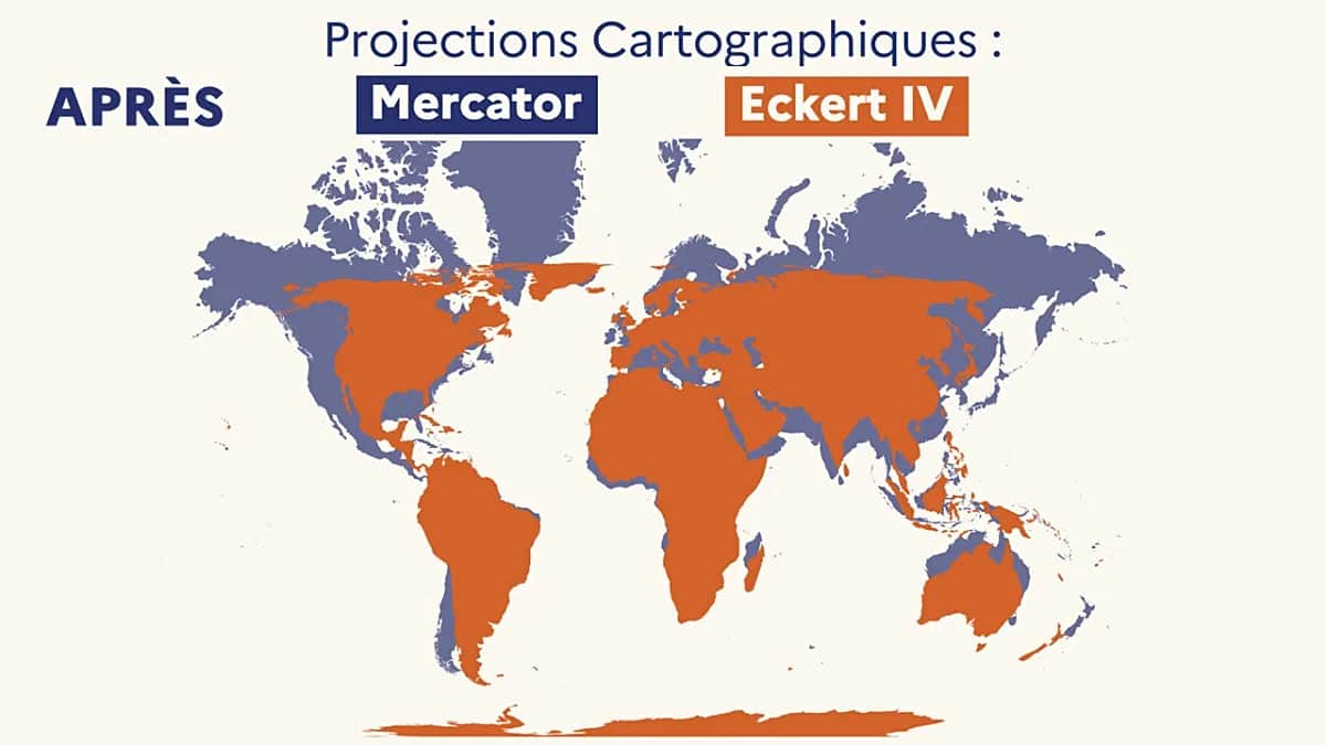 París deja la proyección de Mercator, Francia se ve más pequeña en los mapas